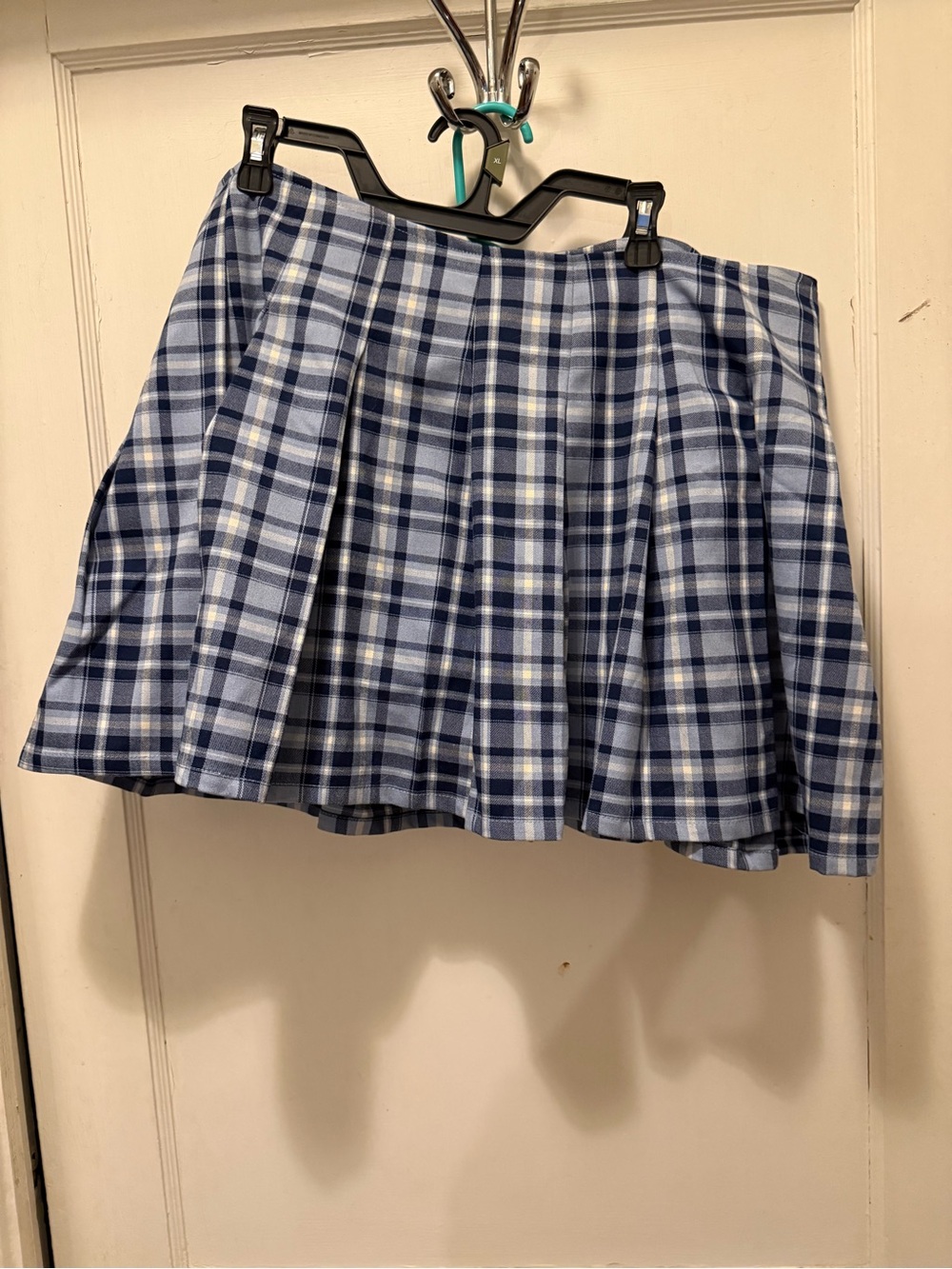 Torrid Blue Plaid Pleated Mini Skort
